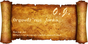 Orgoványi Janka névjegykártya